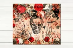 Halloween, Gothic skull & flowers | 3 Skinny tumbler designs Product Image 2