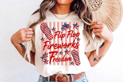 Flip Flop Fireworks Freedom PNG T-Shirt|4th of July PNG Subl Product Image 8