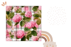 Pink Hydrangea Pillow Template, Floral Pillow Case Design Product Image 2