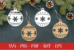 Christmas Ball laser svg dxf png| Christmas ornament Product Image 2