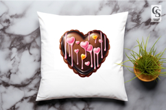 Chocolate Heart Dessert Clipart Sublimation PNG Product Image 2
