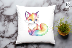 Rainbow Fox Cute Animal Clipart Sublimation PNG Product Image 2