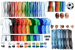 Football soccer clipart father and son daughter Product Image 2