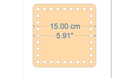 Small square basket base 6 inch 15 cm digital file macrame c Product Image 2