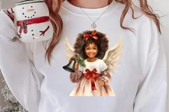 Christmas Black Angel Clipart, Christmas Angel Clipart Product Image 2