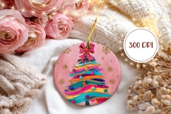 Abstract Christmas Ornament, Pink Christmas Tree Ornament Product Image 2