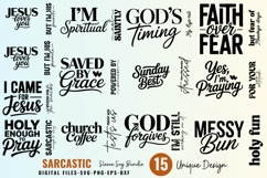 Sarcastic Christian Quotes Sleeve SVG Bundle , Faith Svg Product Image 2