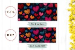 Embroidery Love Hearts Mug Design, Valentine Mug Sublimation Product Image 2