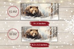 Winter Bear Mug Sublimation, Winter Forest Coffee Mug Wrap Product Image 2