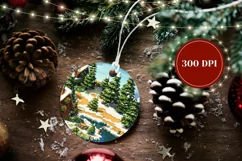 3D Christmas Village Ornament PNG, Winter Ornament Design Product Image 2