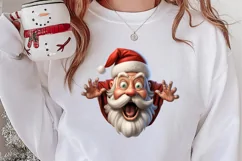 Christmas Santa Claus Peeking Clipart PNG Product Image 2