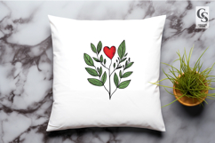 Botanical Heart Leaf Illustration Clipart Sublimation PNG Product Image 3