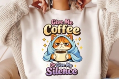 Give Me Coffee Or Give Me Silence Funny Grumpy Cat Coffee Product Image 2