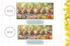 Floral Mug Wrap Design, Easter Bunnies Mug Template Product Image 2