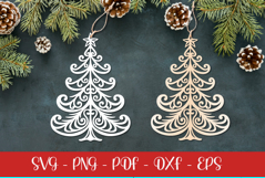 Christmas tree laser SVG PNG| Christmas ornament Product Image 1