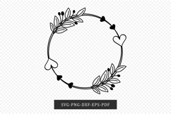 Family monogram SVG, Flower frame SVG, Hearth frame SVG Product Image 2