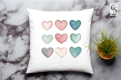 Pastel Heart Watercolor Clipart Sublimation PNG Product Image 2