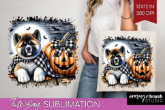 Akita Dog Tote Bag Halloween Tote Bag PNG Sublimation Product Image 1
