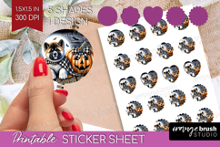Akita Dog Round Sticker Halloween Printable Sticker Sheet Product Image 1
