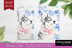 Alaskan Malamute Dog Phone Case PNG Blue Toile Case PNG Product Image 1