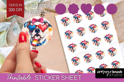 American Bulldog Dog Round Sticker 4th Of July Printable Product Image 1