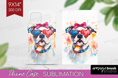 American Bulldog Dog Phone Case PNG 4th Of July Case PNG Product Image 1