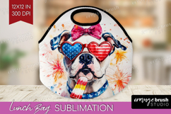 American Bulldog Dog Lunch Bag 4th Of July Lunch Bug PNG Product Image 1