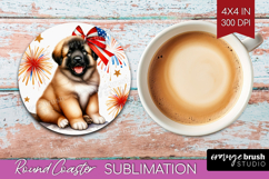 Anatolian Shepherd Dog Round Coaster Patriotic Dog Coaster Product Image 1