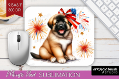 Anatolian Shepherd Dog Mouse Pad Sublimation Patriotic Dog Product Image 1