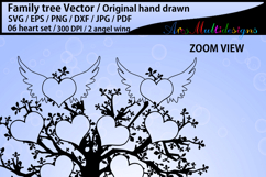 6 heart with 2 angel wing family tree Product Image 2