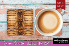 Animal Print Square Coaster - Animal Skin Coaster PNG Product Image 1