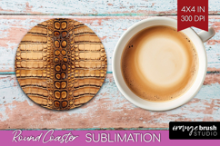 Animal Print Round Coaster - Animal Skin Coaster PNG Product Image 1