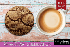 Animal Print Round Coaster - Animal Skin Coaster PNG Product Image 1
