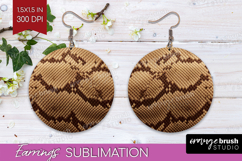 Animal Print Round Earrings - Animal Skin PNG Sublimation Product Image 1