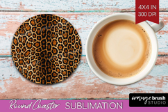 Animal Print Round Coaster - Animal Skin Coaster PNG Product Image 1