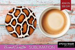 Animal Print Round Coaster - Animal Skin Coaster PNG Product Image 1