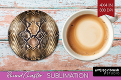 Animal Print Round Coaster - Animal Skin Coaster PNG Product Image 1