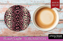 Animal Print Round Coaster - Animal Skin Coaster PNG Product Image 1