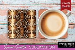 Animal Print Square Coaster - Animal Skin Coaster PNG Product Image 1