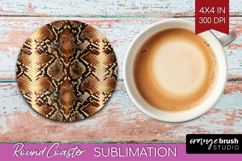 Animal Print Round Coaster - Animal Skin Coaster PNG Product Image 1