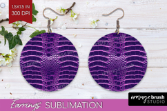 Animal Print Round Earrings - Animal Skin PNG Sublimation Product Image 1