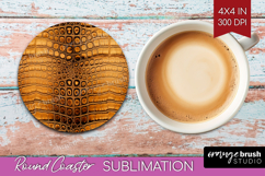 Animal Print Round Coaster - Animal Skin Coaster PNG Product Image 1