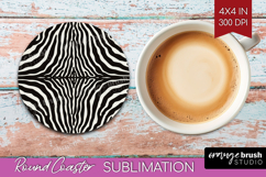 Animal Print Round Coaster - Animal Skin Coaster PNG Product Image 1