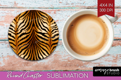 Animal Print Round Coaster - Animal Skin Coaster PNG Product Image 1