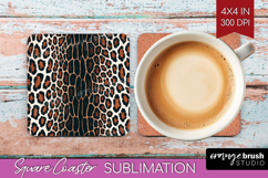 Animal Print Square Coaster - Animal Skin Coaster PNG Product Image 1