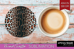Animal Print Round Coaster - Animal Skin Coaster PNG Product Image 1