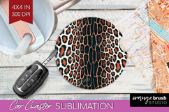 Animal Print Car Coaster - Animal Skin Coaster PNG Product Image 1