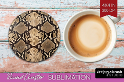 Animal Print Round Coaster - Animal Skin Coaster PNG Product Image 1