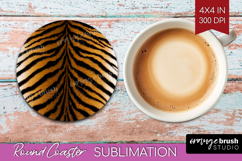 Animal Print Round Coaster - Animal Skin Coaster PNG Product Image 1