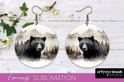 Wild Animals Round Earring Sublimation, Wildlife Earring PNG Product Image 1